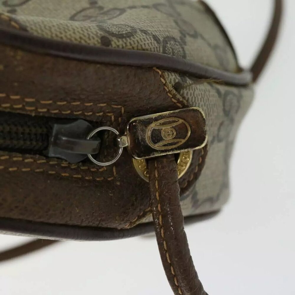 GUCCI GG Supreme Web Sherry Line Shoulder Bag PVC Beige authentic - Picture 6 of 15